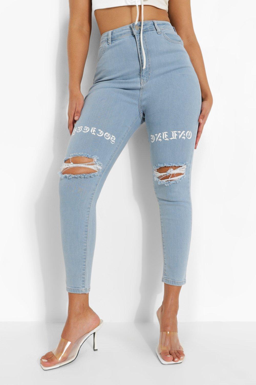 Thigh ripped skinny store jeans